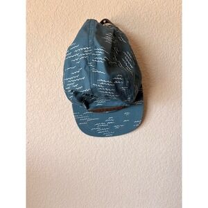 Altamont 5 Panel Camper Hat Blue Wave Print Leather Strapback Skate Cap One Size